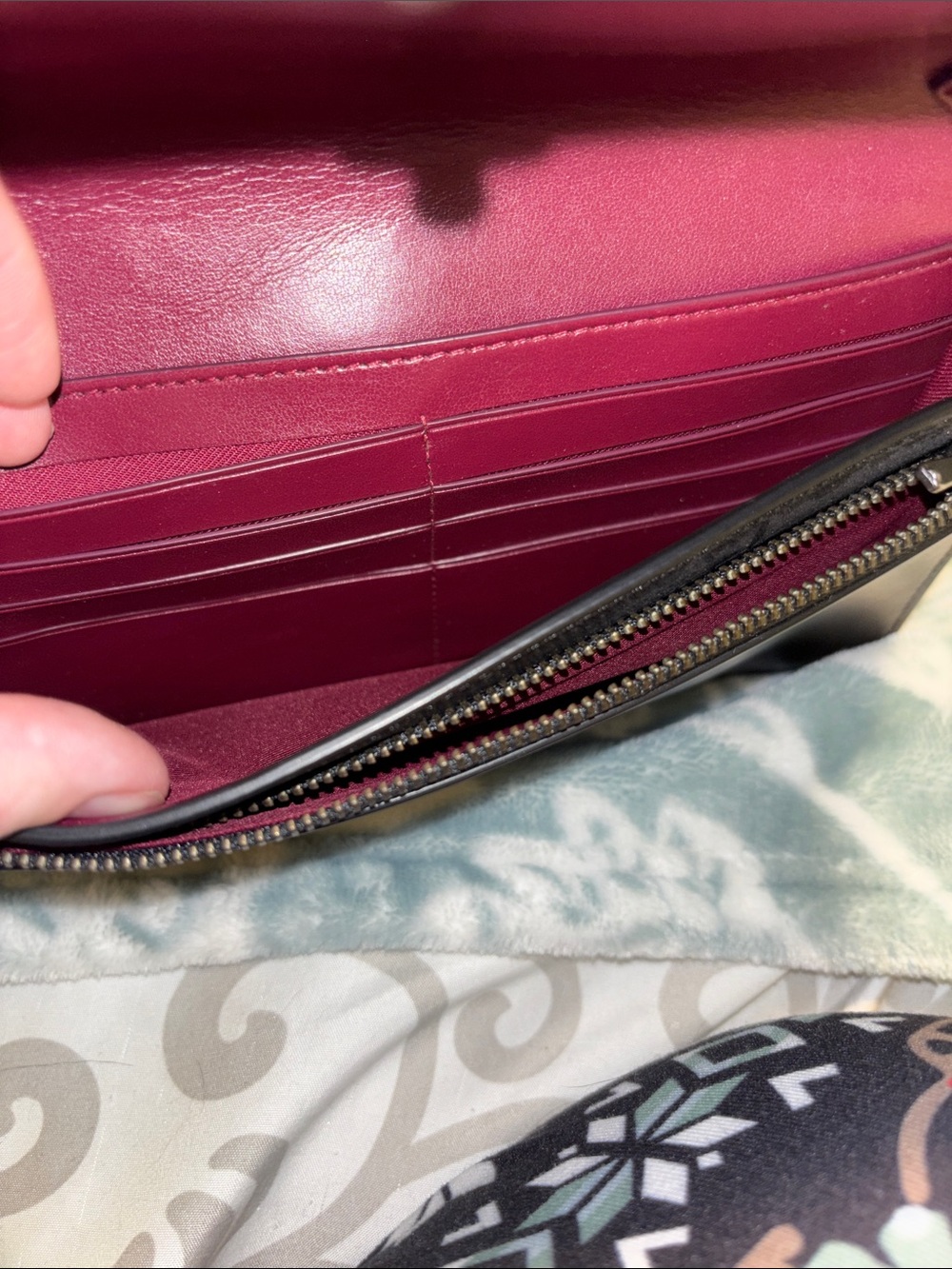 Coach Black Leather Clutch with Metallic Purple Panels - Picture 5 of 11